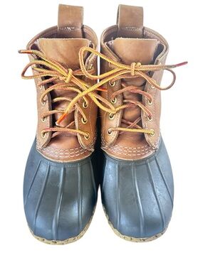LL Bean Brown and Black Duck Boots - Classic Waterproof Rain Boot . S 7